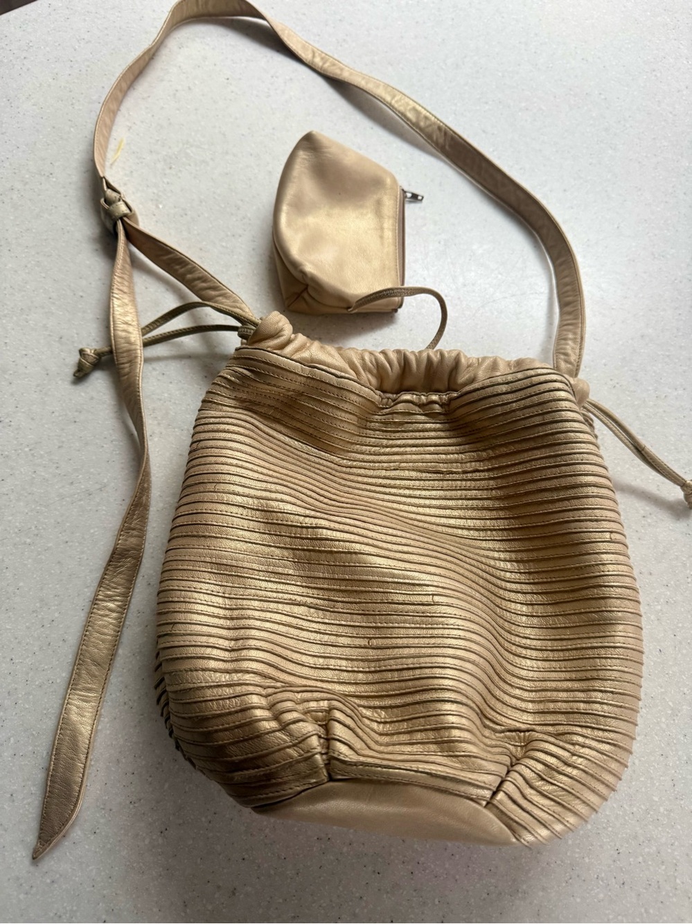 Vintage Sharif Drawstring Bucket Bag